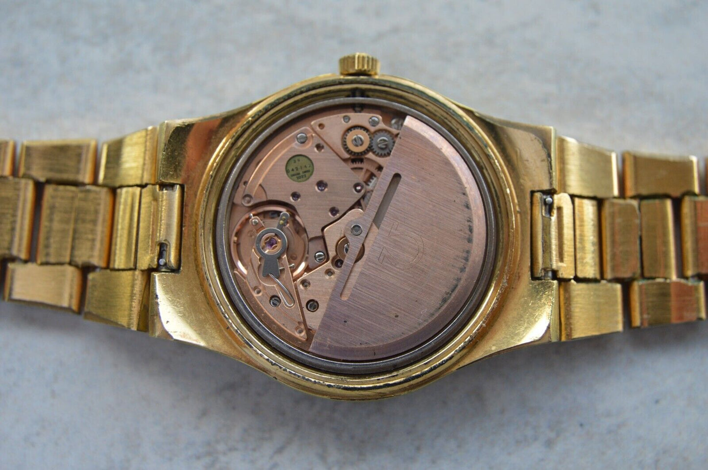 1975 Vintage Omega Geneve Gold Original Bracelet Men's Automatic Watch Day Date