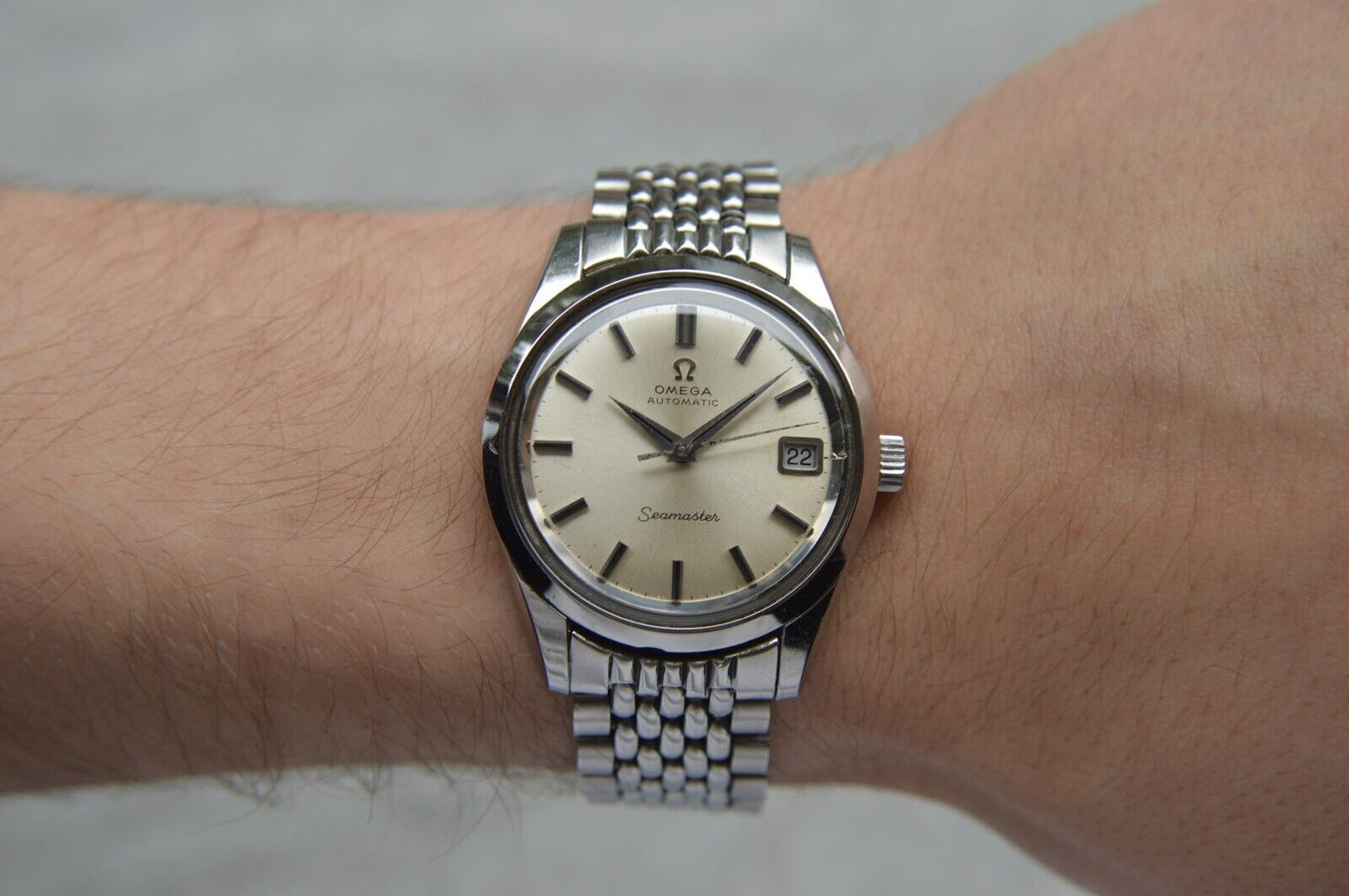 1969 Omega Seamaster Vintage Mens Automatic Beads Of Rice Bracelet Watch 166.010