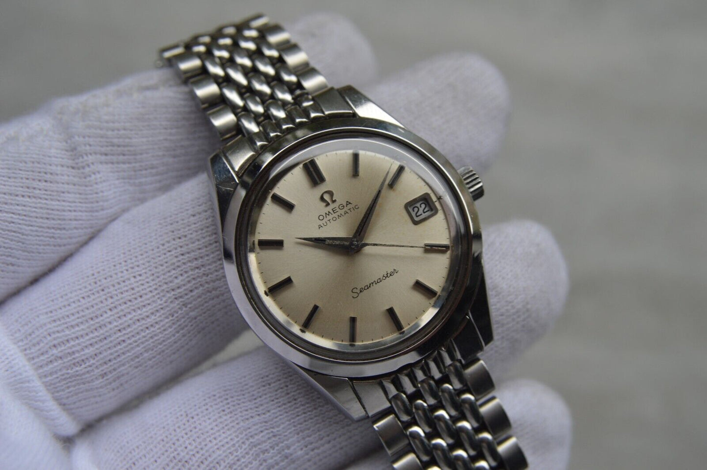 1969 Omega Seamaster Vintage Mens Automatic Beads Of Rice Bracelet Watch 166.010