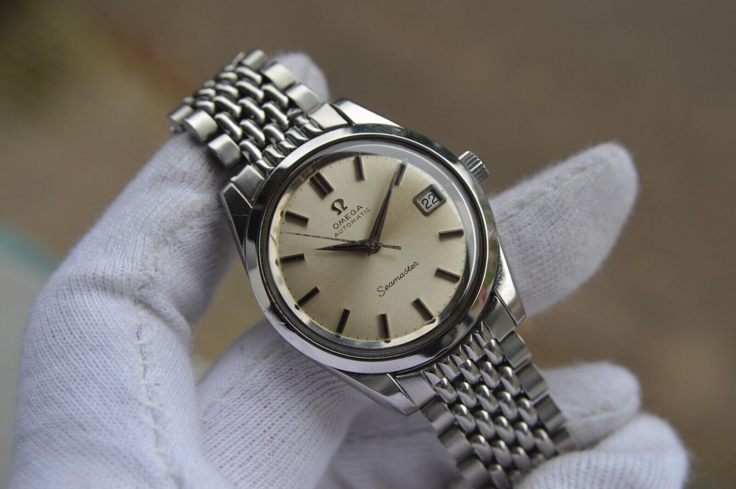 1969 Omega Seamaster Vintage Mens Automatic Beads Of Rice Bracelet Watch 166.010