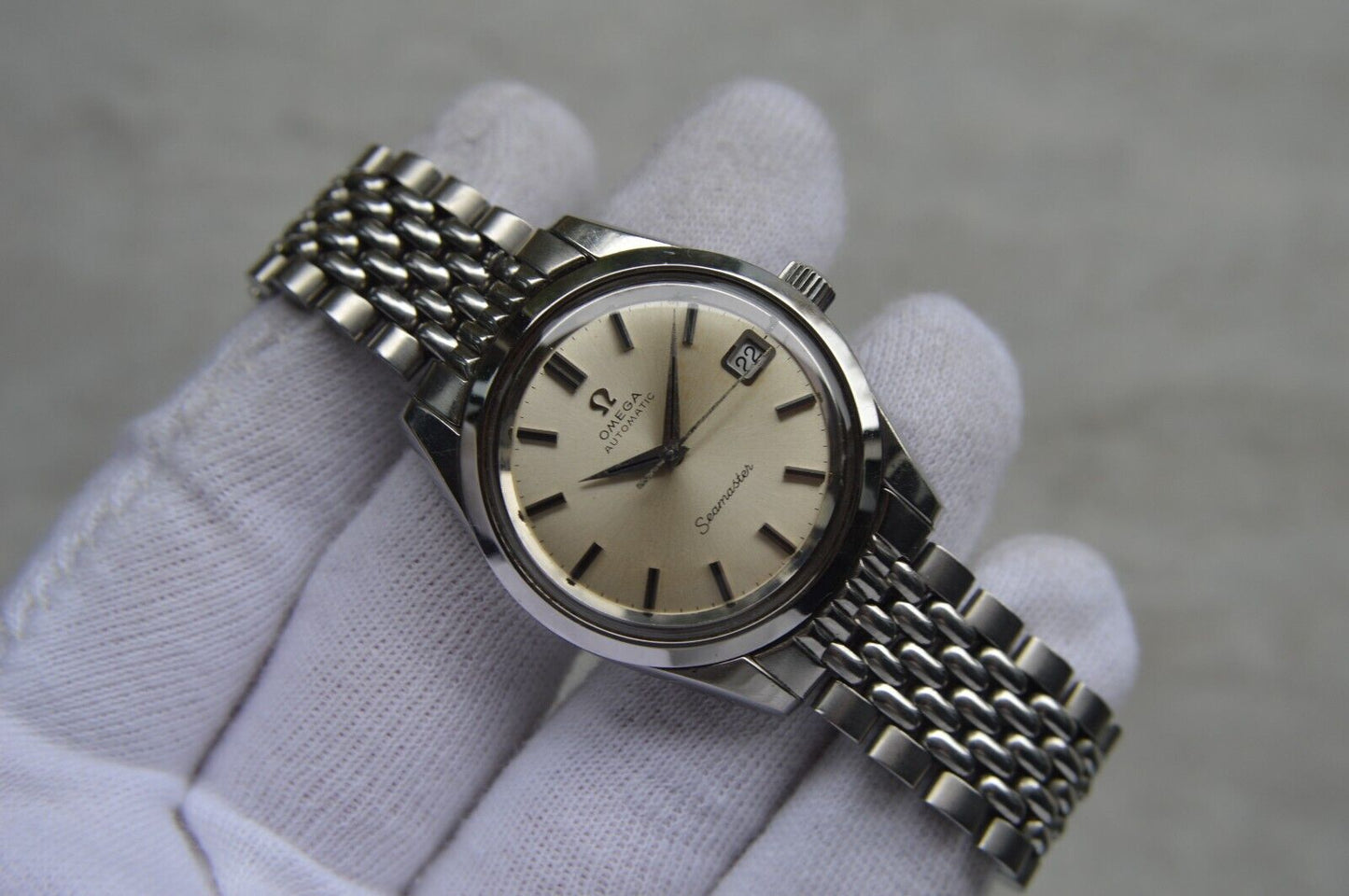 1969 Omega Seamaster Vintage Mens Automatic Beads Of Rice Bracelet Watch 166.010