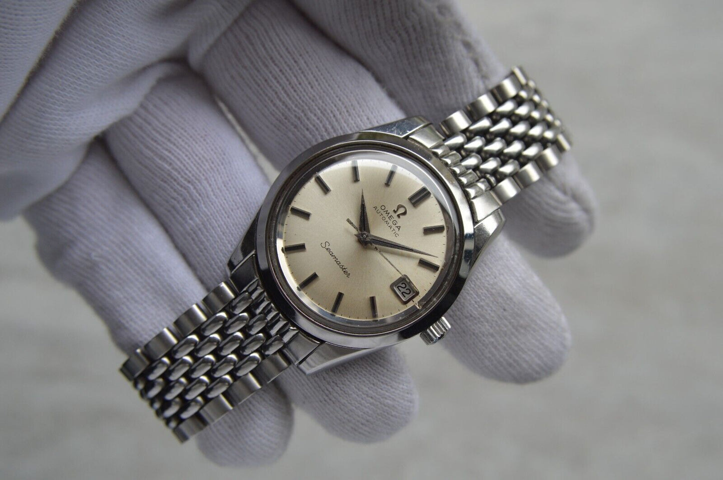 1969 Omega Seamaster Vintage Mens Automatic Beads Of Rice Bracelet Watch 166.010