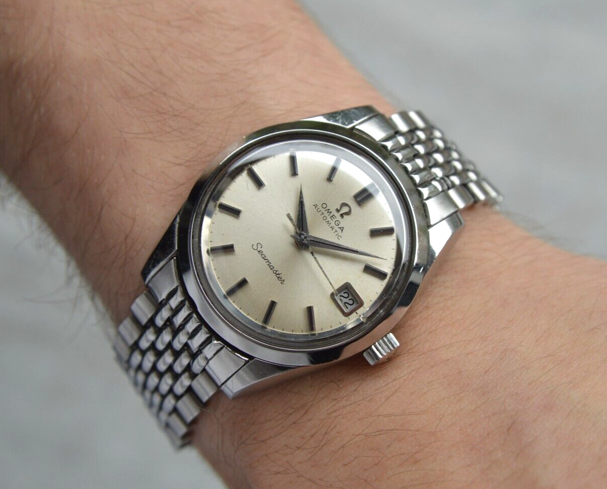 1969 Omega Seamaster Vintage Mens Automatic Beads Of Rice Bracelet Watch 166.010
