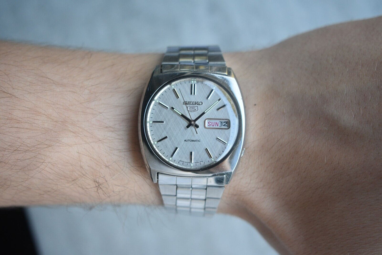 October 1980 Seiko Vintage 6309 Automatic Bracelet Rare Steel Day Date Watch