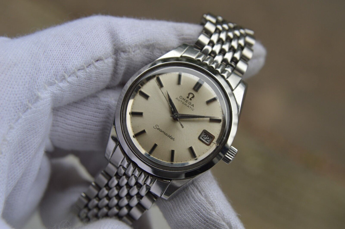 1969 Omega Seamaster Vintage Mens Automatic Beads Of Rice Bracelet Watch 166.010