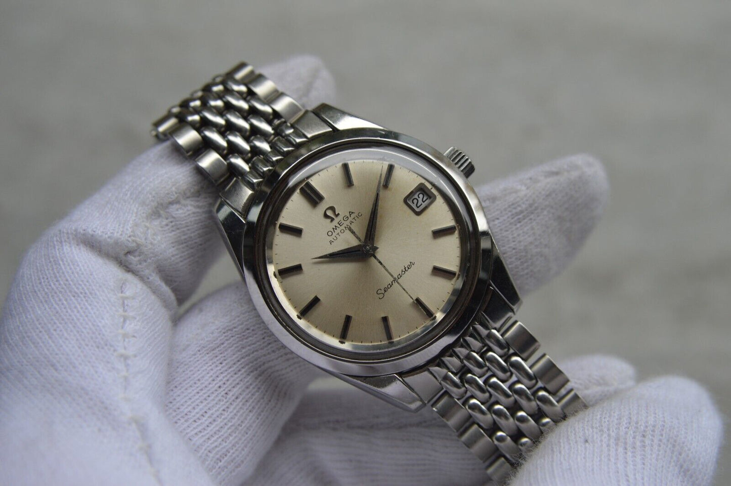 1969 Omega Seamaster Vintage Mens Automatic Beads Of Rice Bracelet Watch 166.010