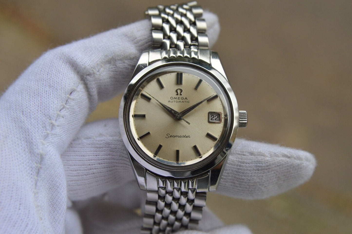 1969 Omega Seamaster Vintage Mens Automatic Beads Of Rice Bracelet Watch 166.010