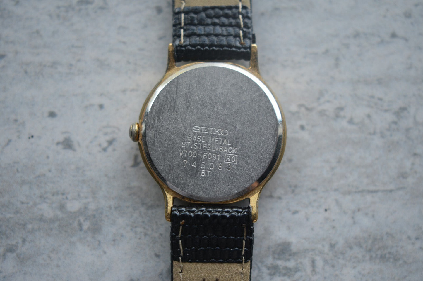 Seiko Ladies Watch Gold Leather Roman Numeral White Dial Quartz Women's