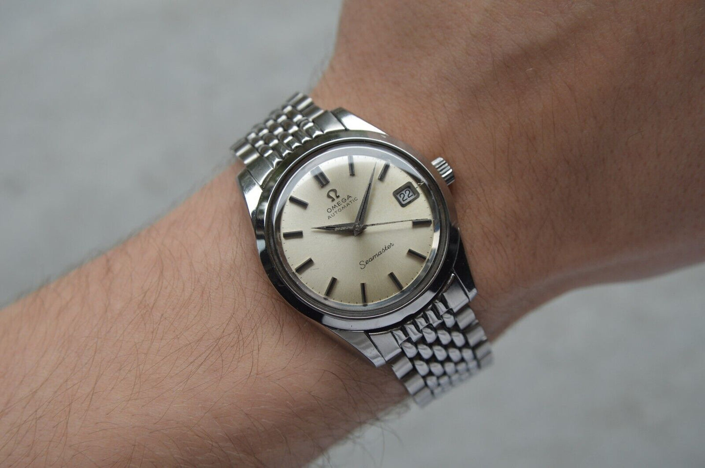 1969 Omega Seamaster Vintage Mens Automatic Beads Of Rice Bracelet Watch 166.010