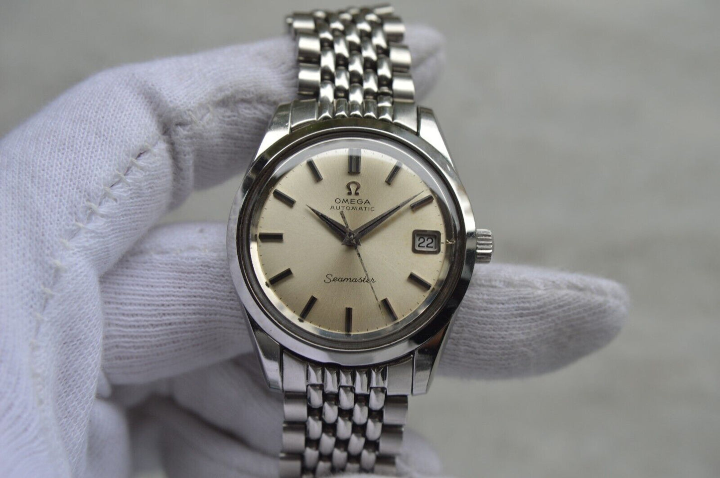1969 Omega Seamaster Vintage Mens Automatic Beads Of Rice Bracelet Watch 166.010