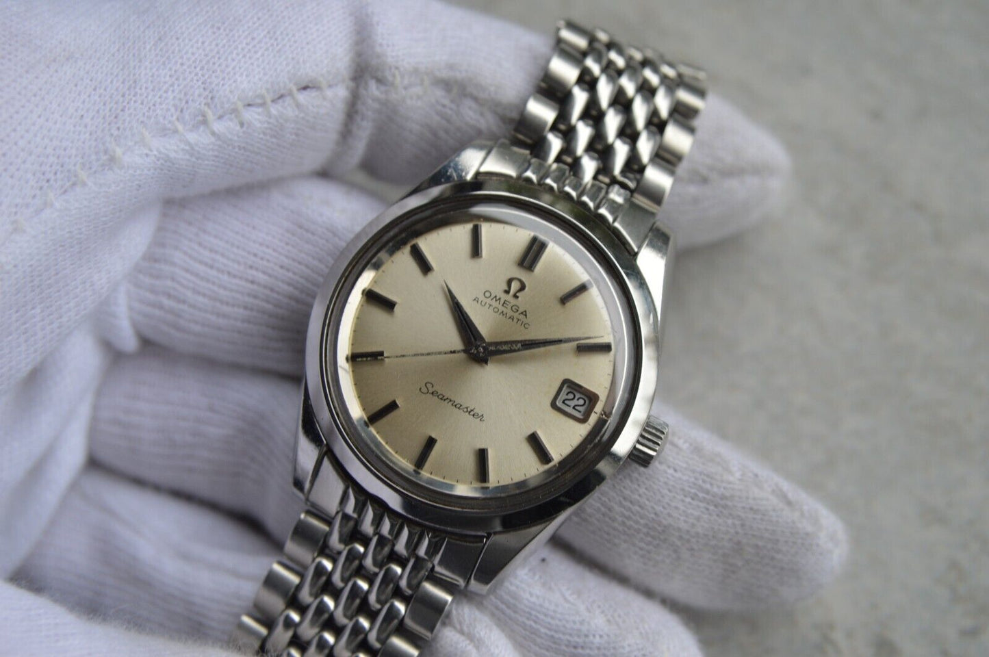 1969 Omega Seamaster Vintage Mens Automatic Beads Of Rice Bracelet Watch 166.010