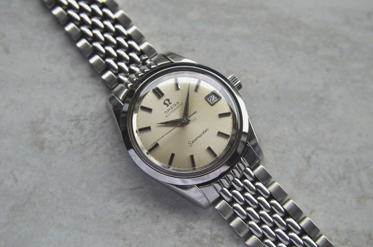 1969 Omega Seamaster Vintage Mens Automatic Beads Of Rice Bracelet Watch 166.010