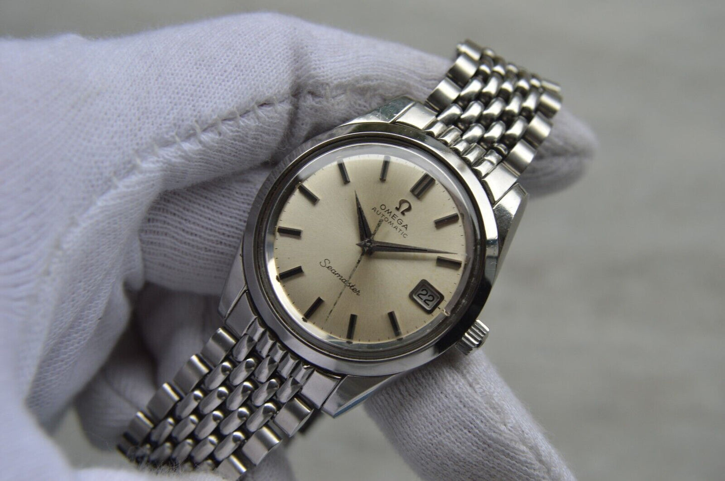 1969 Omega Seamaster Vintage Mens Automatic Beads Of Rice Bracelet Watch 166.010
