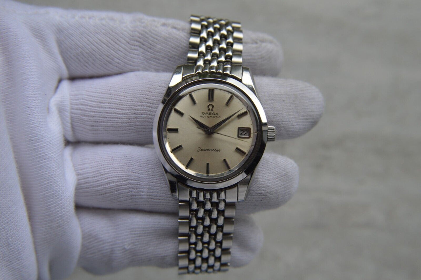 1969 Omega Seamaster Vintage Mens Automatic Beads Of Rice Bracelet Watch 166.010