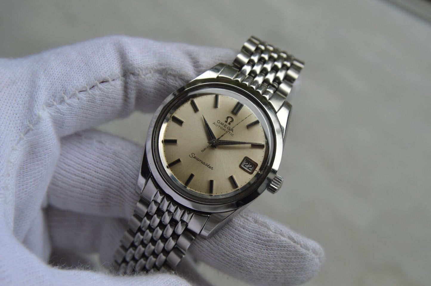 1969 Omega Seamaster Vintage Mens Automatic Beads Of Rice Bracelet Watch 166.010