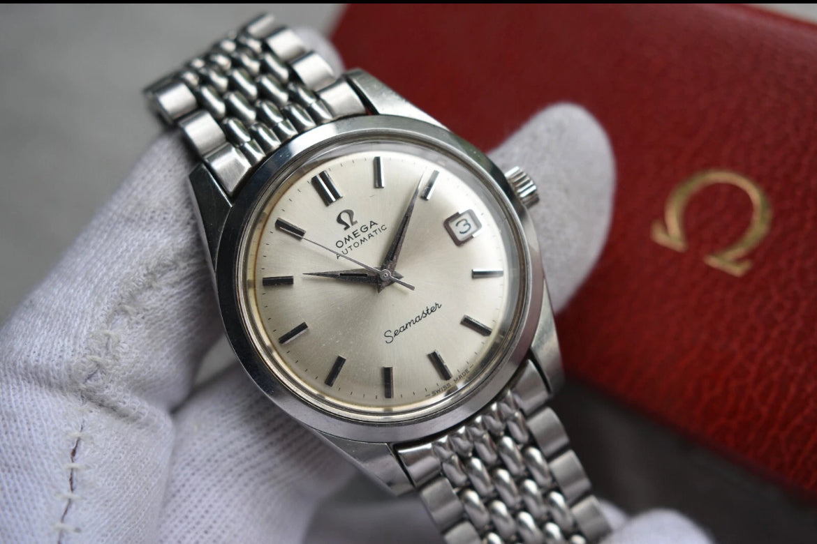 1969 Omega Seamaster Vintage Mens Automatic Beads Of Rice Bracelet Watch 166.010