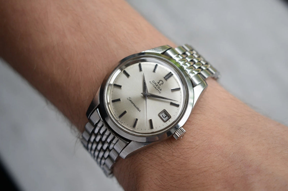 1969 Omega Seamaster Vintage Mens Automatic Beads Of Rice Bracelet Watch 166.010