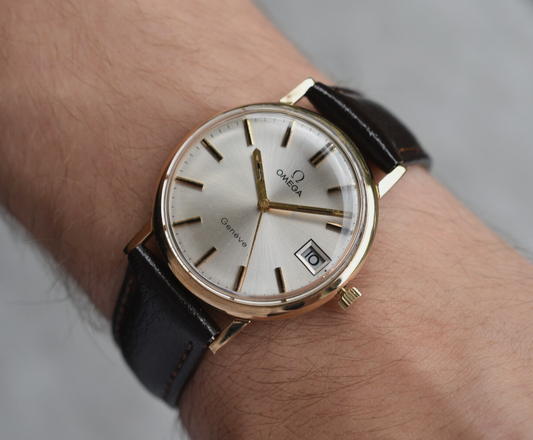 1972 Vintage Omega Geneve SERVICED Gold Men's Mechanical Dress Watch Geneve Date