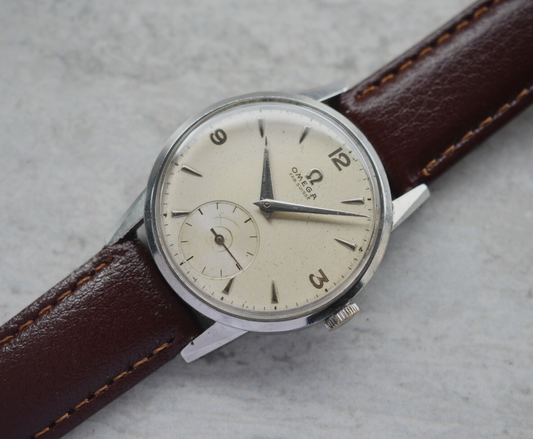 1947 Omega Small Seconds Mechanical Fab Suisse Men's Dress Watch Rare