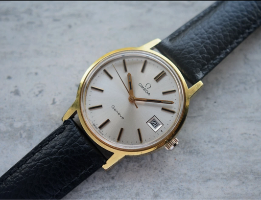 1975 Vintage Omega Gold Rare Mens Mechanical Dress Watch Geneve Date